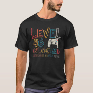 Camiseta Nível 46 Desbloqueado Incrível Desde 1975 Vintage