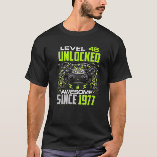Camiseta Nível 46 Desbloqueado Incrível Desde 1976 46º Aniv