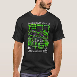Camiseta Nível 46 Desbloqueado Incrível Desde 1977 46º Aniv