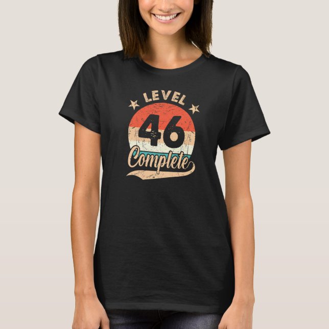 Camiseta Nível 46 Retro 46º Aniversário de Casamento (Frente)