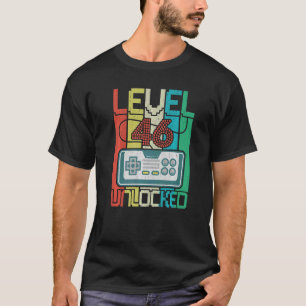 Camiseta Nível 46 Vídeo Gamer 46º Aniversário desbloqueado