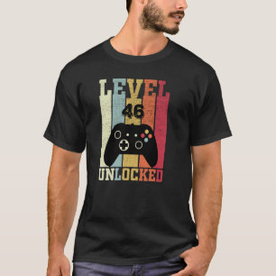 Camiseta Nível 46 Vídeo Gamer 46º Aniversário desbloqueado