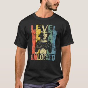 Camiseta Nível 47 Desbloqueado 47º Aniversário Para Jogador