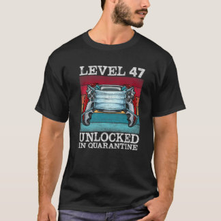 Camiseta Nível 47 Desbloqueado Em Gamers De Vídeo Quarenten