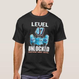 Camiseta Nível 47 Rapazes Desbloqueados Meninas 47º Anivers