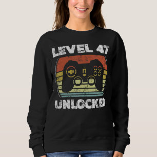 Camiseta Nível 47 Vídeo Gamer 47º aniversário desbloqueado