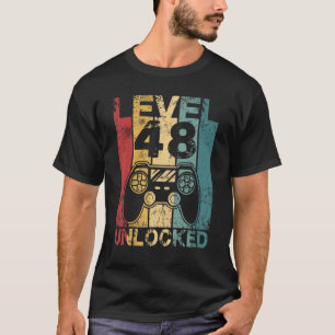 Camiseta Nível 48 Desbloqueado Incrível Jogo de Vídeo 1975