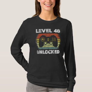 Camiseta Nível 48 Vídeo Gamer 48º aniversário desbloqueado