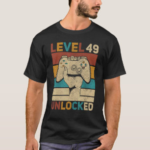 Camiseta Nível 49 Desbloqueado 49º aniversário Jogador de 4