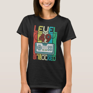 Camiseta Nível 49 Vídeo Gamer 49º Aniversário desbloqueado