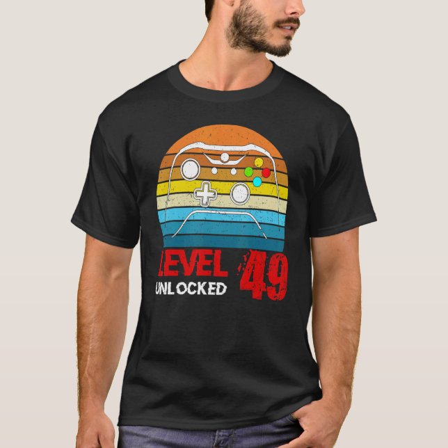 Camiseta Nível 49 Vídeo Gamer 49th Birthday Men W (Frente)