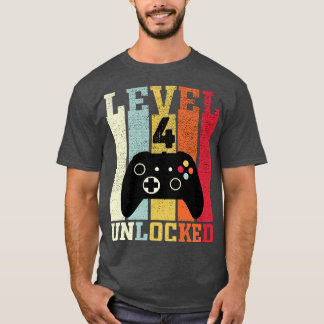 Camiseta Nível 4 Vídeo Engraçado Desbloqueado 4º presente d