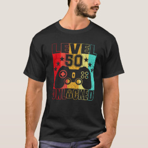 Camiseta Nível 50 Homens De 50 Anos De Idade Desbloqueados