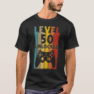 Camiseta Nível 50 Jogador de vídeo desbloqueado 50º anivers