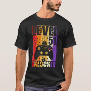 Camiseta Nível 51 Aniversário desbloqueado Nível 51rua Aniv