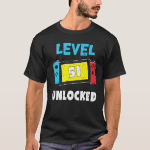 Camiseta Nível 51 Videos games desbloqueados por mais de 51