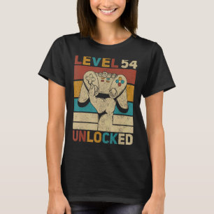 Camiseta Nível 54 Desbloqueado 54º aniversário Jogador de 5