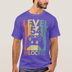 Camiseta Nível 54 DesbloqueadoJogador De Vídeo Engraçado 54