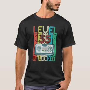 Camiseta Nível 55 Vídeo Gamer 55º Aniversário desbloqueado