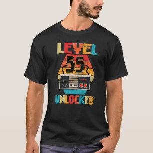 Camiseta Nível 55 Vídeo Gamer 55º Aniversário desbloqueado