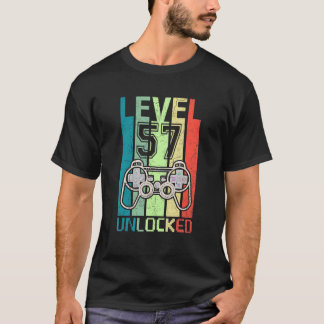 Camiseta Nível 57 Vídeo Gamer 57th Aniversário Tee