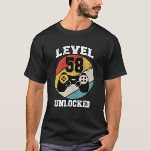 Camiseta Nível 58 Desbloqueado Com 58 Anos De Idade, Retro