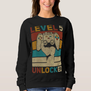 Camiseta Nível 5 5 de Aniversário Desbloqueado 5 Anos