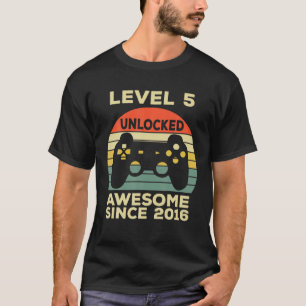 Camiseta Nível 5 Aniversário Desbloqueado 5 Anos Sinc Inc
