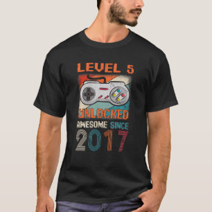Camiseta Nível 5 Aniversário Desbloqueado 5 Anos Sinc Incrí