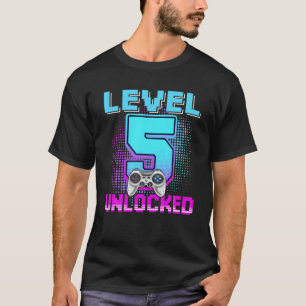 Camiseta Nível 5 Desbloqueado 5 de Bday Game Bday Birt