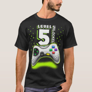 Camiseta Nível 5 Desbloqueado 5 de jogos de vídeo Anivers