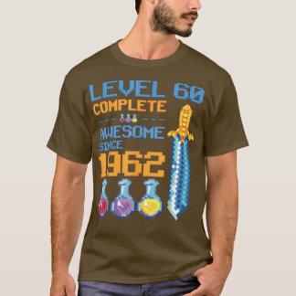 Camiseta Nível 60 Jogo de vídeo desbloqueado 60ª Festa de a