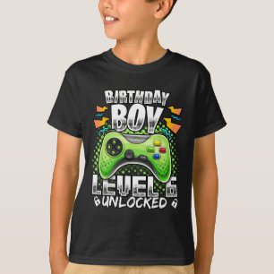Camiseta Nível 6 6 de jogos de vídeo desbloqueados Aniversá