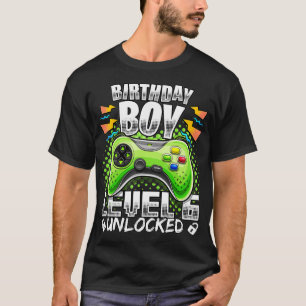 Camiseta Nível 6 6 de jogos de vídeo desbloqueados Aniversá