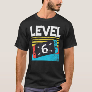 Camiseta Nível 6 Birthday Boy 6 Anos Videos games 6 U