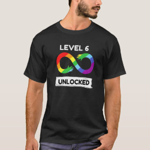 Camiseta Nível 6 Desbloqueado Conscientização do Autismo As