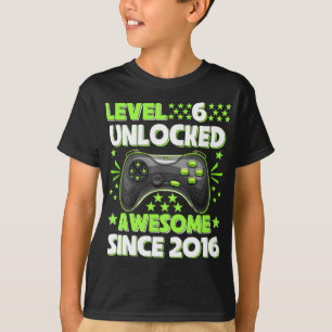 Camiseta Nível 6 Desbloqueado Incrível 2016 Vídeo Game 6 an
