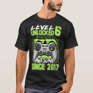 Camiseta Nível 6 Desbloqueado Incrível Desde 2017 Jogador B