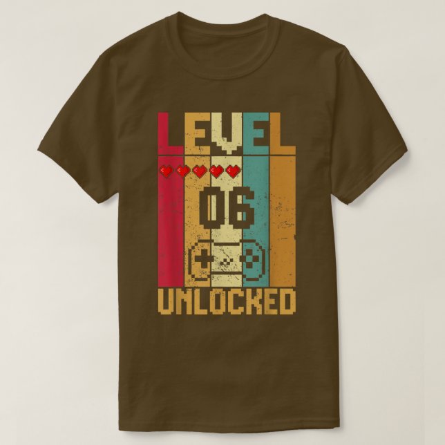 Camiseta Nível 6 Desbloqueado Incrível Nascimento do 6 do J (Frente do Design)