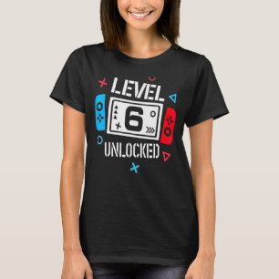 Camiseta Nível 6 Gamer 6 Birthday Boy Gir