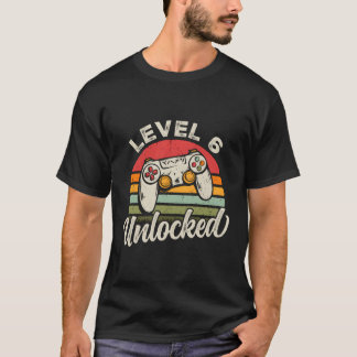 Camiseta Nível 6 - Gamer Bday Desbloqueado Para Jogos De 6