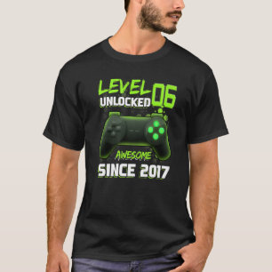 Camiseta Nível 6 Garotas de Aniversário do 6 Bloqueadas Nas