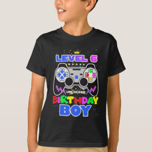 Camiseta Nível 6 - Nascimento do 6 do Jogo de Aniversário d