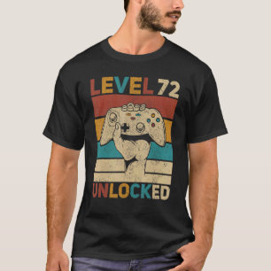 Camiseta Nível 72 Desbloqueado Jogador de 72 Anos de Idade