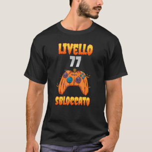 Camiseta Nível 77 Desbloqueado 77 Aniversário 77 Anos Video