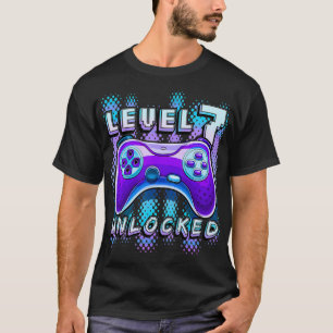 Camiseta Nível 7 7 do jogo de vídeo desbloqueado Birthday G