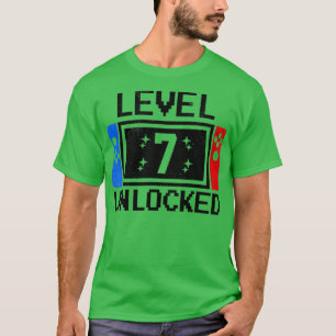 Camiseta Nível 7 Aniversário Garotos De 7 Anos Videos games