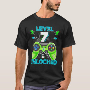 Camiseta Nível 7 Crianças de Aniversário Desbloqueadas S