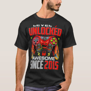 Camiseta Nível 7 Desbloqueado Incrível Desde 2015 7 Birthda