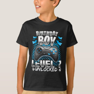 Camiseta Nível 7 Desbloqueado Jogo de Vídeo 7º Aniversário 